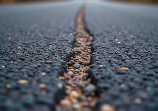 Detailaufnahme eines handwerklich gefertigten Straßenbelags