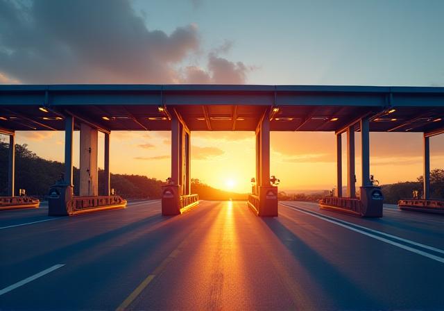 Moderne Mauttechnologie auf einer Autobahn